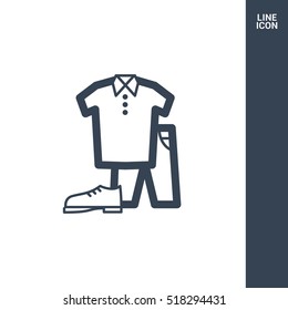 Men's clothing isolated single linear icon for websites and mobile minimalistic flat design.