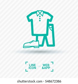 Men's clothing isolated single linear icon for websites and mobile minimalistic flat design.