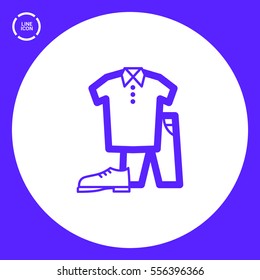 Men's clothing isolated single linear icon for websites and mobile minimalistic flat design.