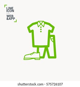 Men's clothing isolated single linear icon for websites and mobile minimalistic flat design.