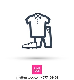 Men's clothing isolated single linear icon for websites and mobile minimalistic flat design.