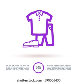 Men's clothing isolated single linear icon for websites and mobile minimalistic flat design.