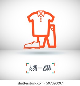 Men's clothing isolated single linear icon for websites and mobile minimalistic flat design.