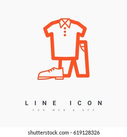 Men's clothing line vector icon