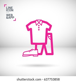 Men's clothing line vector icon