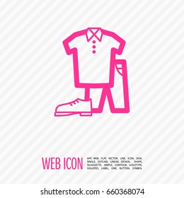 Men's clothing line vector icon