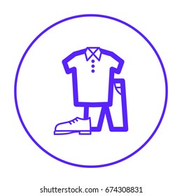 Men's clothing line vector icon