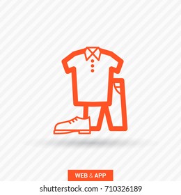 Men's clothing line vector icon