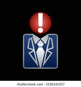 Men's clothing office Exclamation mark Icon Vector.