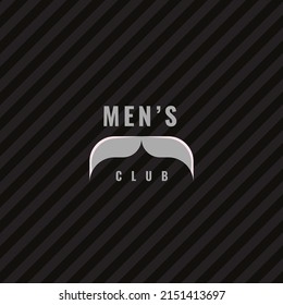 Mens Club Logo With Black Hipster Moustache