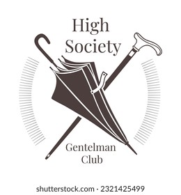 Men's club vector logo design template. The emblem of the gentlemen's club.