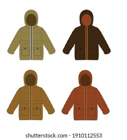 MEN'S COAT TECHNICAL DRAWING AND COLORS