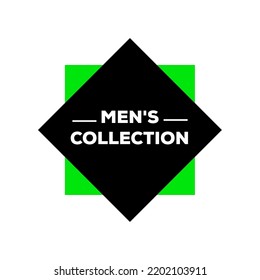 Mens collection monogram. Mens collections typography.