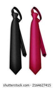 Men's color tie set. Silk tie patterns with a set of textures. Vector illustration