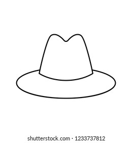 Men's Cowboy Hat line icon, outline vector sign, linear style pictogram isolated on white. Symbol, logo illustration.