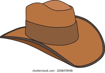 Mens Cowboy Hat Western .hat vector illustration isolated on white background