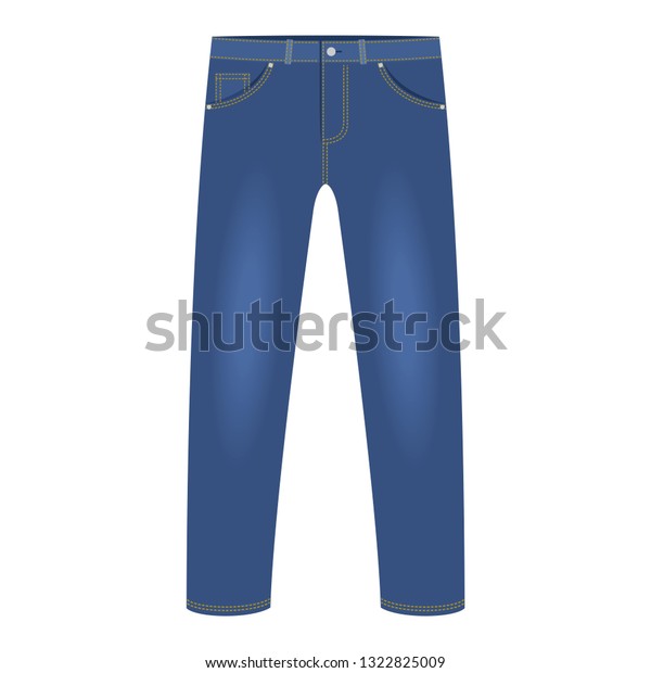 Mens Dark Blue Denim Jeans Pants Stock Vector Royalty Free