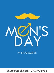 Men's Day. Vector Design Template. For Social Media.