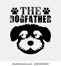 Mens The Dogfather Pomeranian Dog Dad Tshirt Father's Day Gift