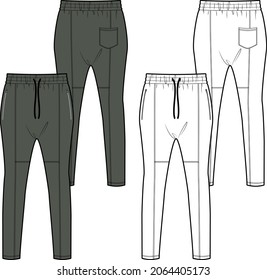 Plantilla plana de pantalones de entrepierna para hombre.