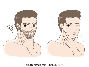 Men's esthetic skin care set - Before and after