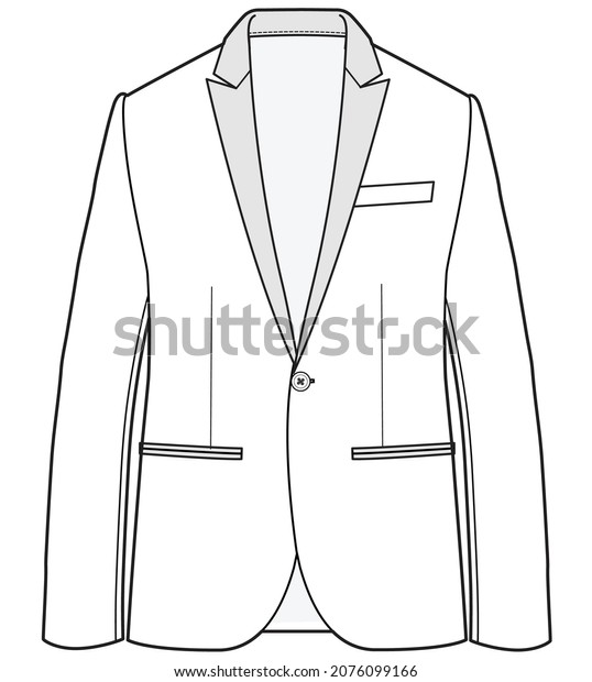 mens evening jacket long sleeve one button
blazer flat sketch vector
silhouette