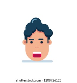 men's face character.flat design.vector illustration.