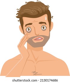 men's facial skin problems vector