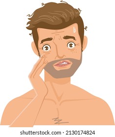 men's facial skin problems vector