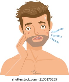 men's facial skin problems vector