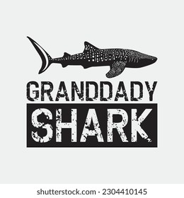 Mens Family Father's Day Granddady Shark T-shirt Men