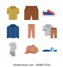 Men's Fashion Icon Set for different seasons, Color.