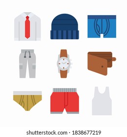 Men's Fashion Icon Set for different seasons, Color.