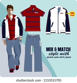 Mens Fashion mockups Stylish clothing design vector