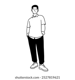 Ilustración de atuendo simple de moda para hombres