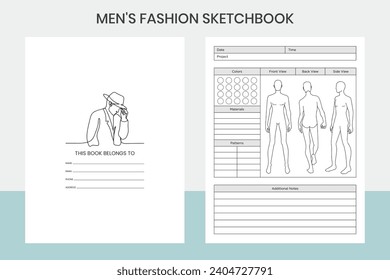 Men's Fashion Sketchbook Kdp Interior