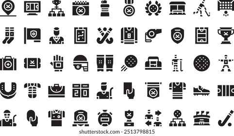 Mens field hockey icons High-Quality Vector Icons Collection with Editable Stroke. Ideal for Professional and Creative Projects.