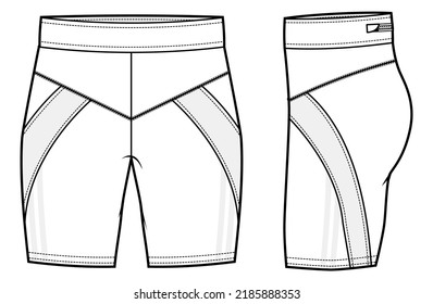 mens fitness shorts fashion flat sketch vector illustration