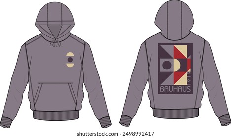 MENS FLEECE GRAPHIC KANGAROO POCKET HOODIE