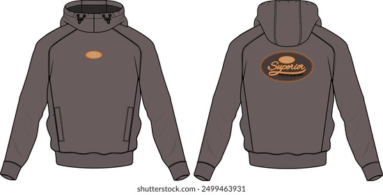 MENS FLEECE GRAPHIC WELT POCKET HOODIE 