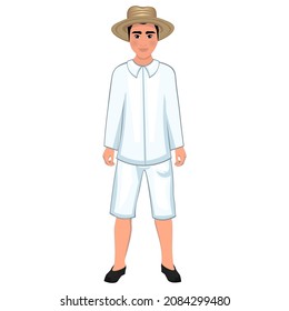 Men's folk national Brazilian costume. Vector illustration