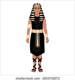 Men's folk national egyptian costume. Vector illustration