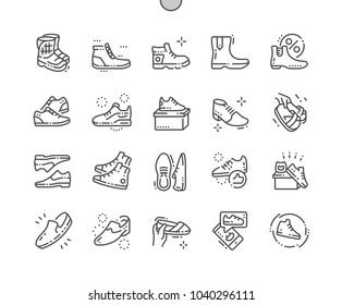 Men's footwear Well-crafted Pixel Perfect Vector Thin Line Icons 30 2x Grid for Web Graphics and Apps. Simple Minimal Pictogram