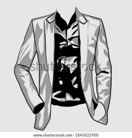 Mens formal coat vector design