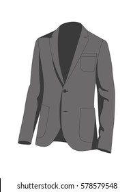 Mens formal jacket vector grey