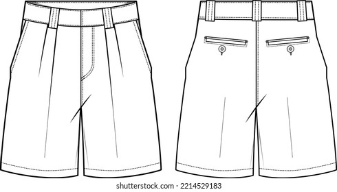 Mens Formal Sartorial Chino Shorts Front Stock Vector (Royalty Free ...