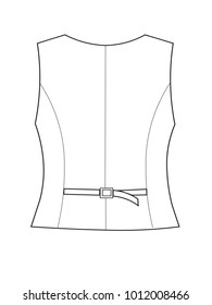 Men's formal vest, back view