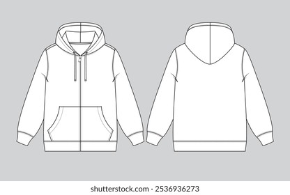 SUDADERA CON CREMALLERA COMPLETA PARA HOMBRE FLAT SKETCH-01