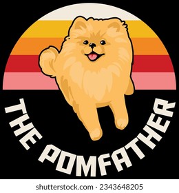 Mens funny pomeranian father dad the pom t-shirt design