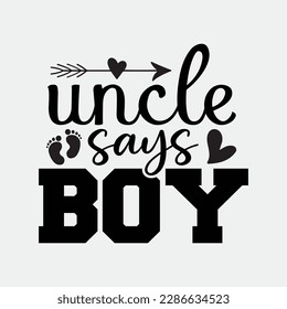 Mens Gender reveal uncle says boy matching family baby party